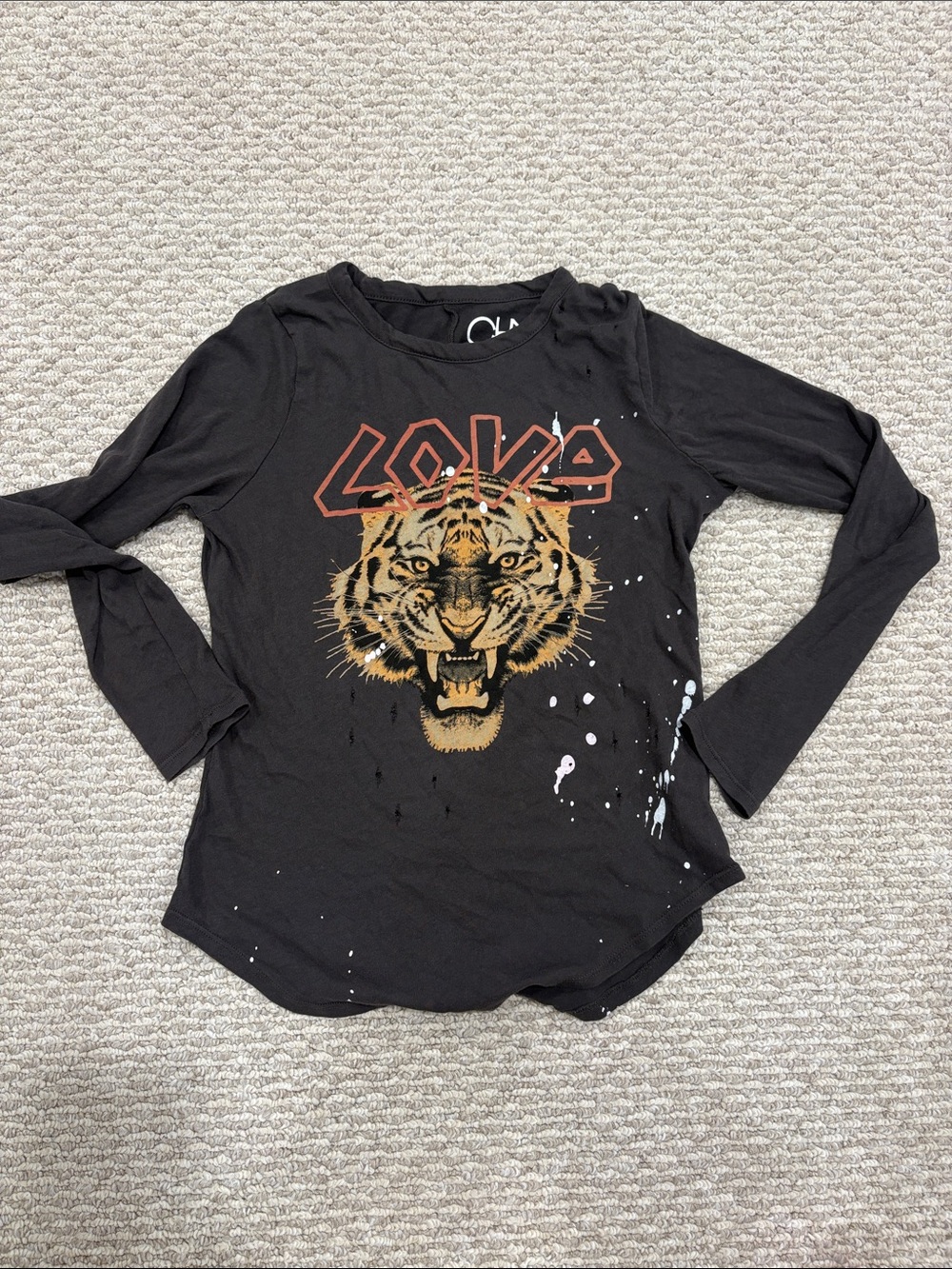chaser Black 'Love' Tiger Graphic Long-Sleeve Tee - Picture 1 of 2